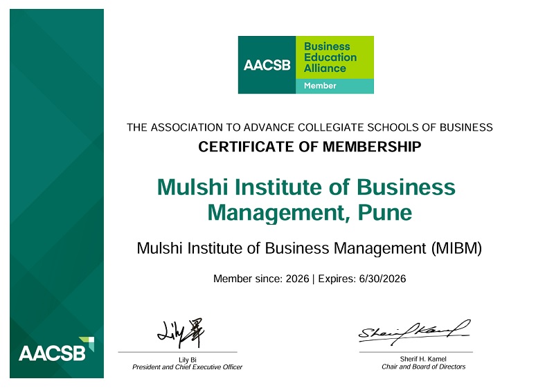 AACSB A4 Member Certificate – Mulshi