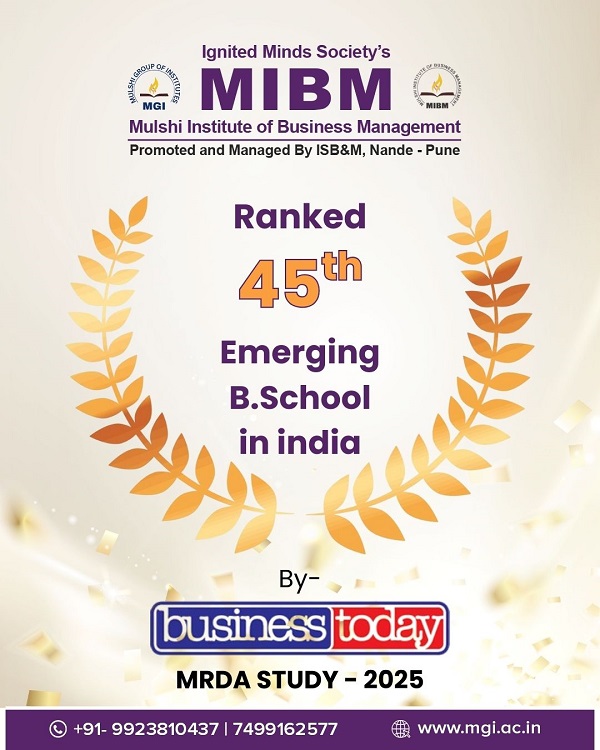 MIBM Business Today Ranking Award 2025